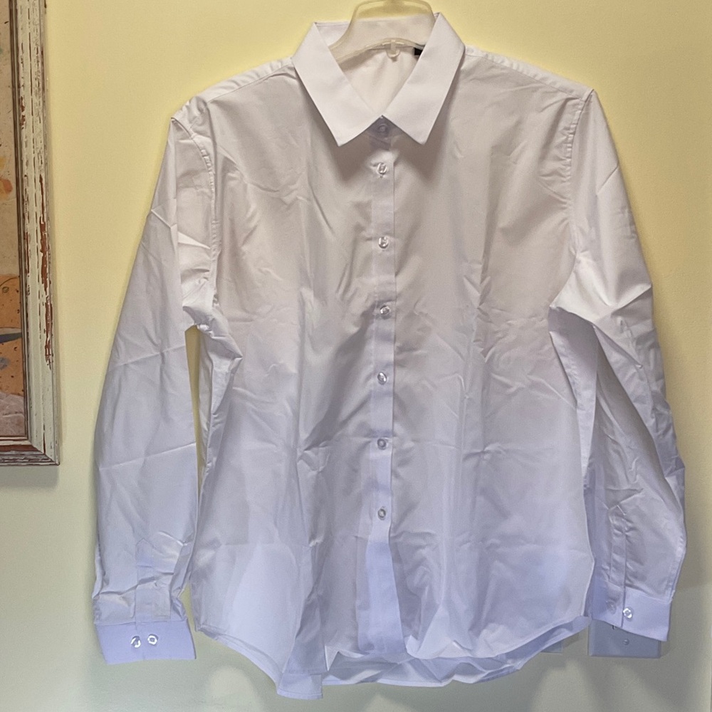 Classic White Women's Button-Up Shirt